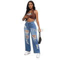 Jeans Rotos Cintura Alta — Vintage Recto Elástico Mujer 2025