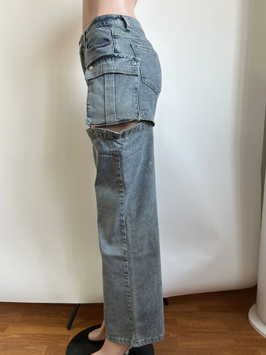 Jeans Rectos Stretch — Diseño Bolsillo 3D Streetwear Mujer