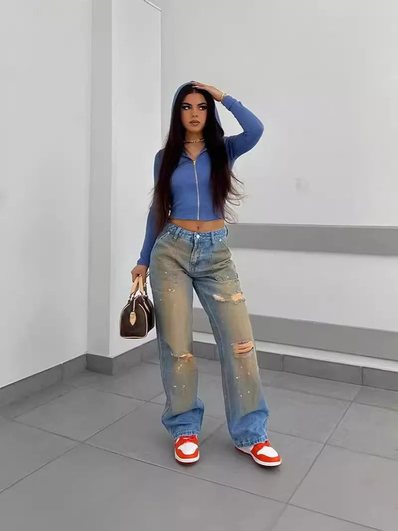 Jeans Slim Fit Azul Oscuro — Premium Clásico Mujer