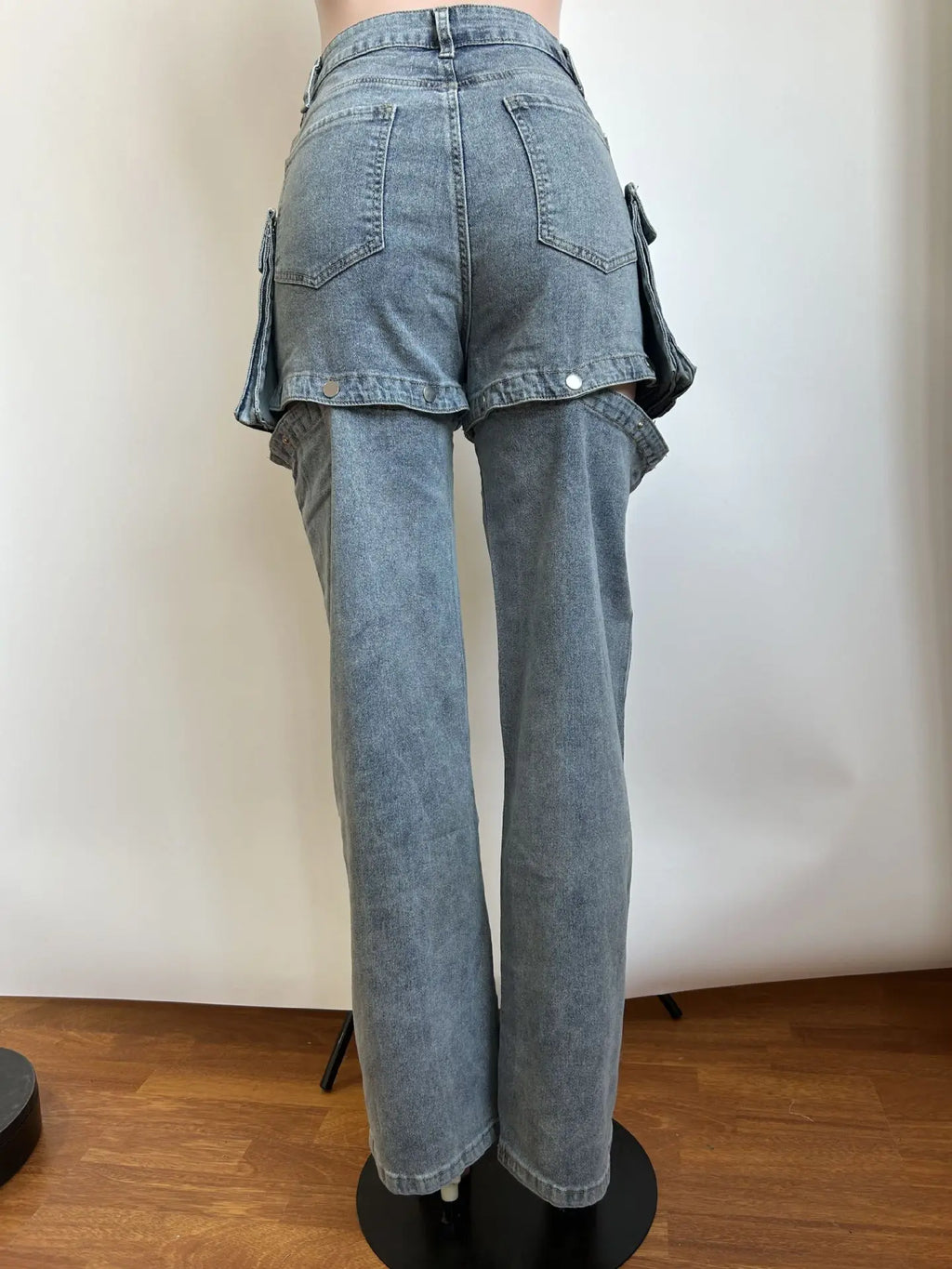 Jeans Rectos Stretch — Diseño Bolsillo 3D Streetwear Mujer