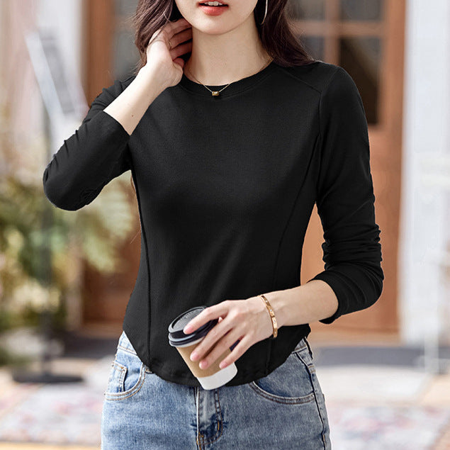 Camiseta Manga Larga Base Hombro Caído — Moda Otoño Mujer 2026
