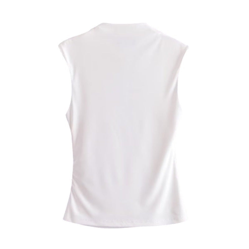 Camiseta Sin Mangas Cuello Redondo — Estilo INS Europeo Mujer 2026