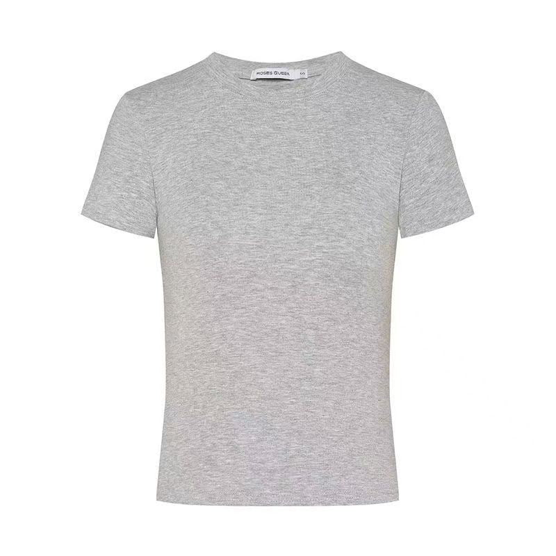 Camiseta Básica Color Sólido Slim Fit — Manga Corta Mujer Verano 2026
