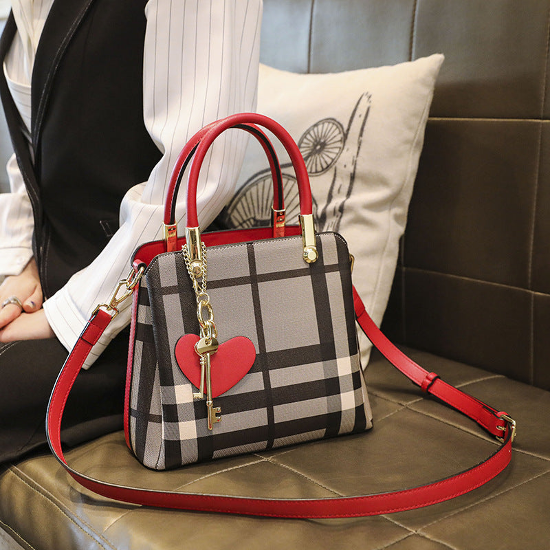 Bolso Piel Genuina Cuadros Retro - Tote Bandolera Crossbody Mujer 2025