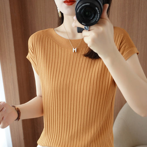Camiseta Manga Corta Suelta Todo Combina — Exterior Verano Mujer 2026