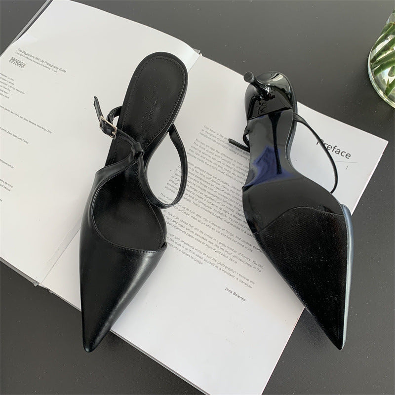 Tacones Stiletto con Hebilla | Punta Fina Retro | Sandalias Sexy Elegantes 2025