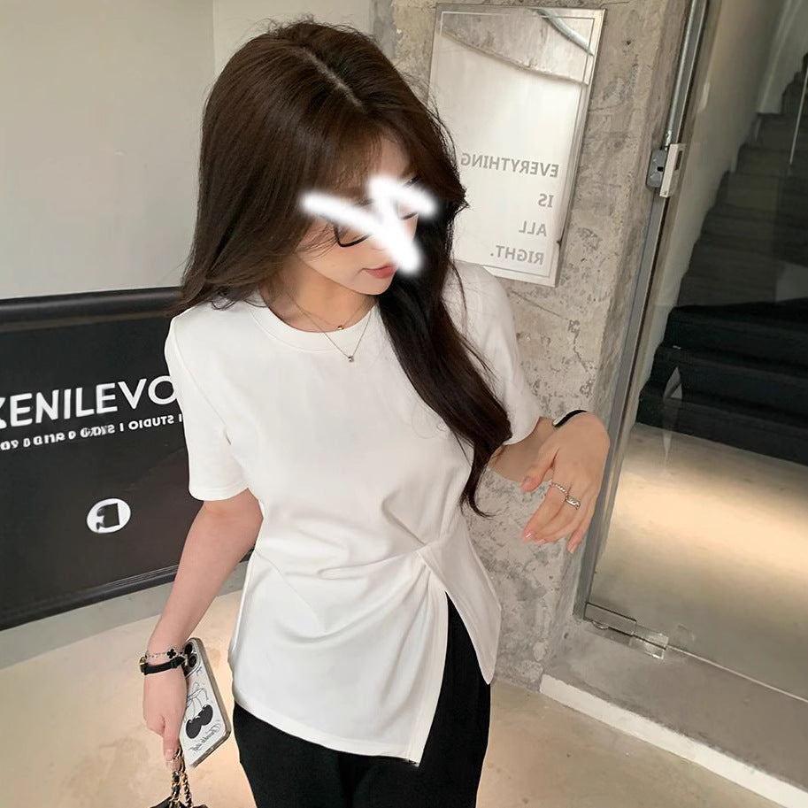 Camiseta Talla Grande Algodón — Diseño Split Hombro Favorecedor Mujer 2026