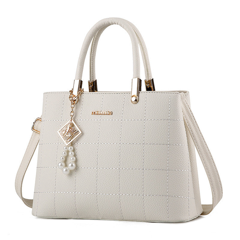 Bolso Tote Bordado Cuadros Gran Capacidad - Bandolera Hombro Mujer