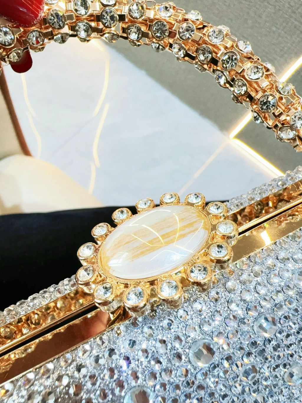 Bolso de Noche con Diamantes - Clutch Elegante para Gala y Banquete