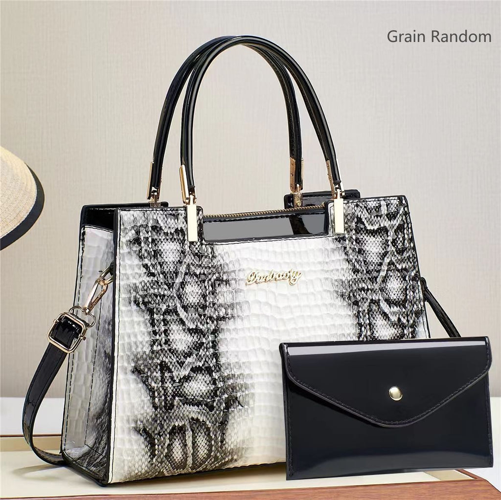 Bolso Bandolera Piel Brillante Cocodrilo - Gran Capacidad Mujer 2025