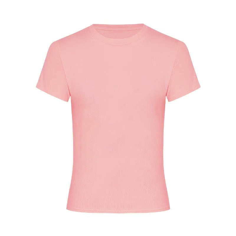 Camiseta Básica Color Sólido Slim Fit — Manga Corta Mujer Verano 2026