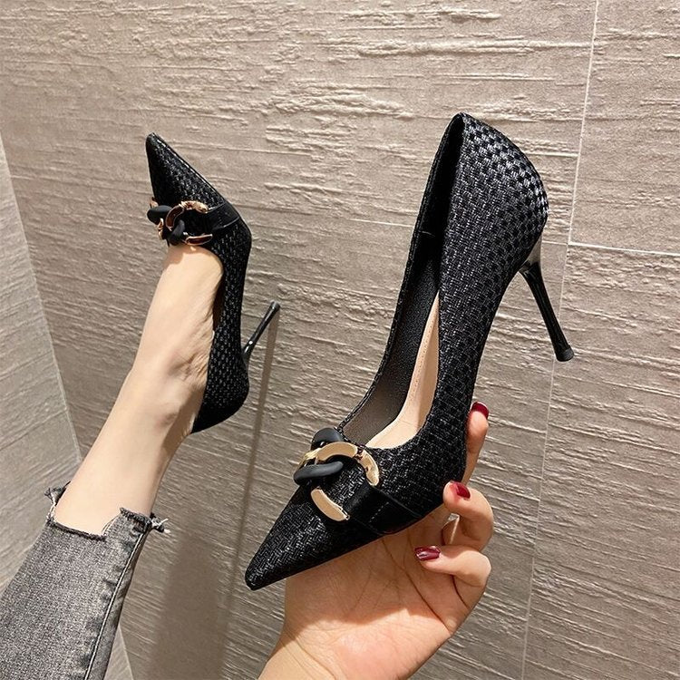 Tacones French Stiletto | Punta Fina Boca Baja | Zapatos Sexy Elegantes Mujer 2024