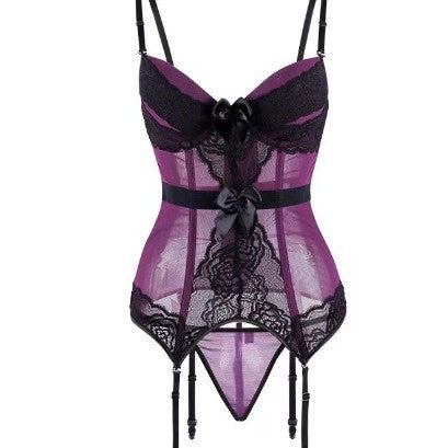 French Style Lace Fishbone Waist Lingerie Set – Elegant & Sexy