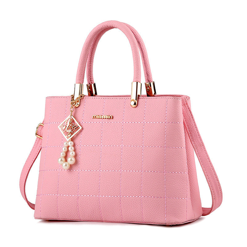 Bolso Tote Bordado Cuadros Gran Capacidad - Bandolera Hombro Mujer