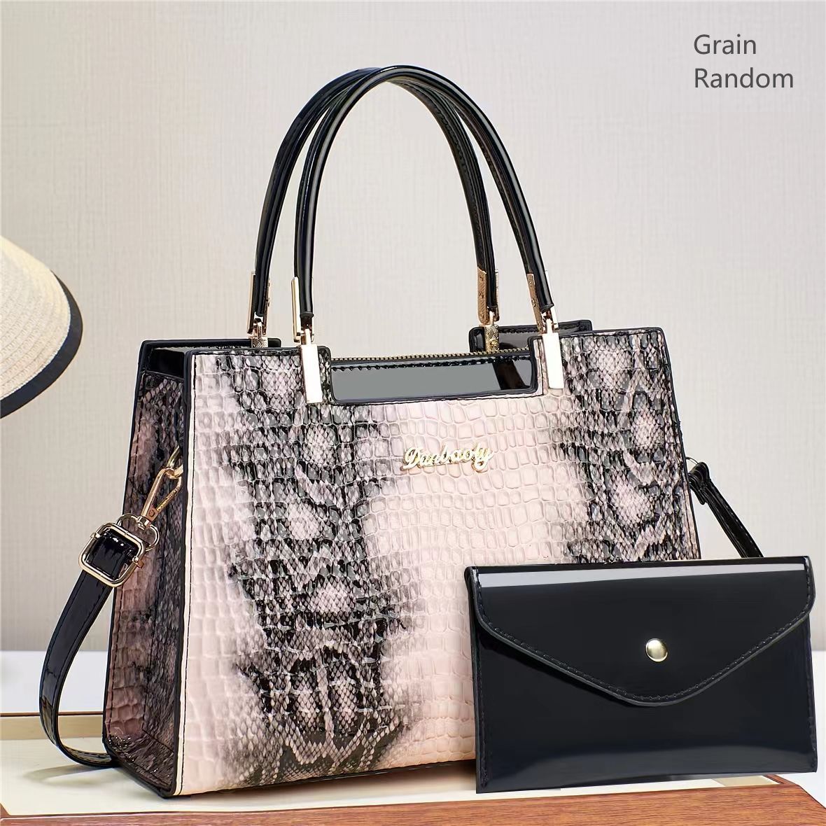 Bolso Bandolera Piel Brillante Cocodrilo - Gran Capacidad Mujer 2025