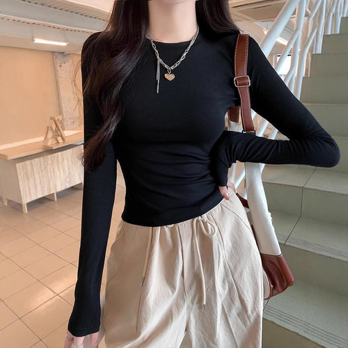 Camiseta Manga Larga Slim Fit Cintura Marcada — Hot Girl Mujer Primavera 2026
