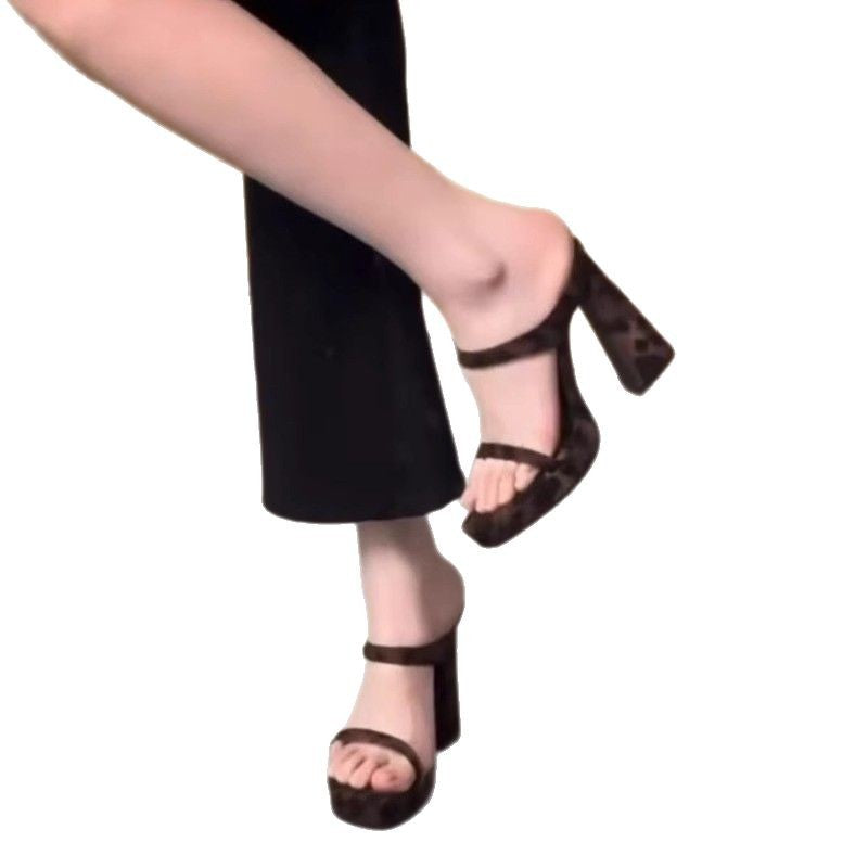 Sandalias de Tacón Grueso Cuadrado | Punta Cuadrada | Estilo Coreano Verano