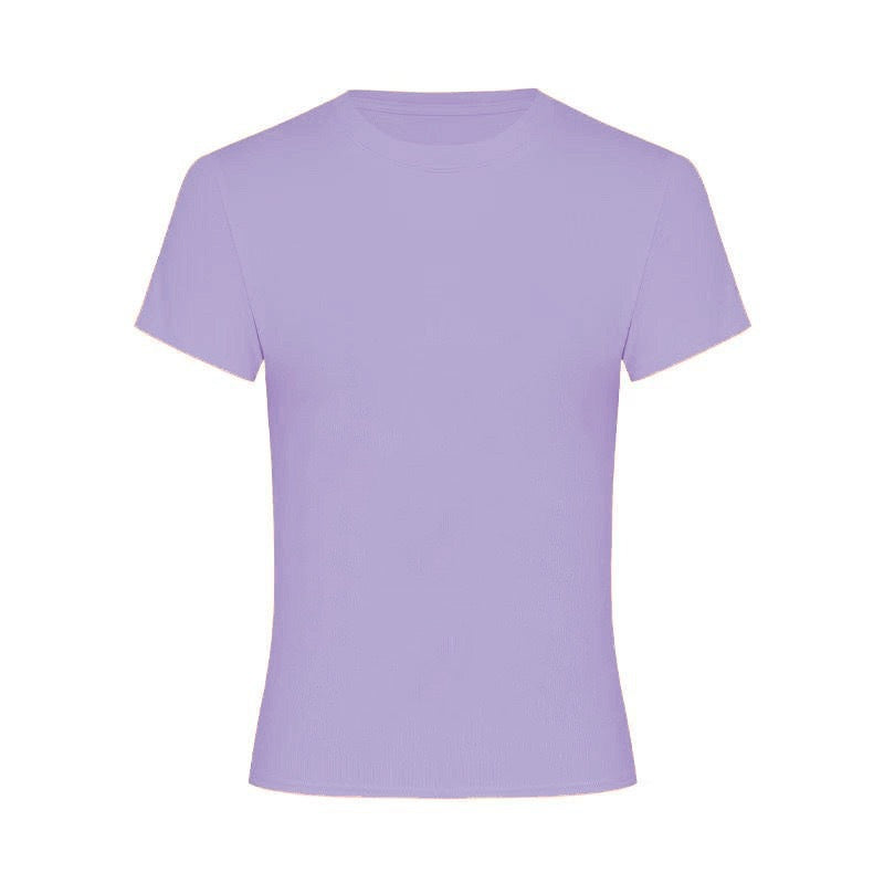 Camiseta Básica Color Sólido Slim Fit — Manga Corta Mujer Verano 2026