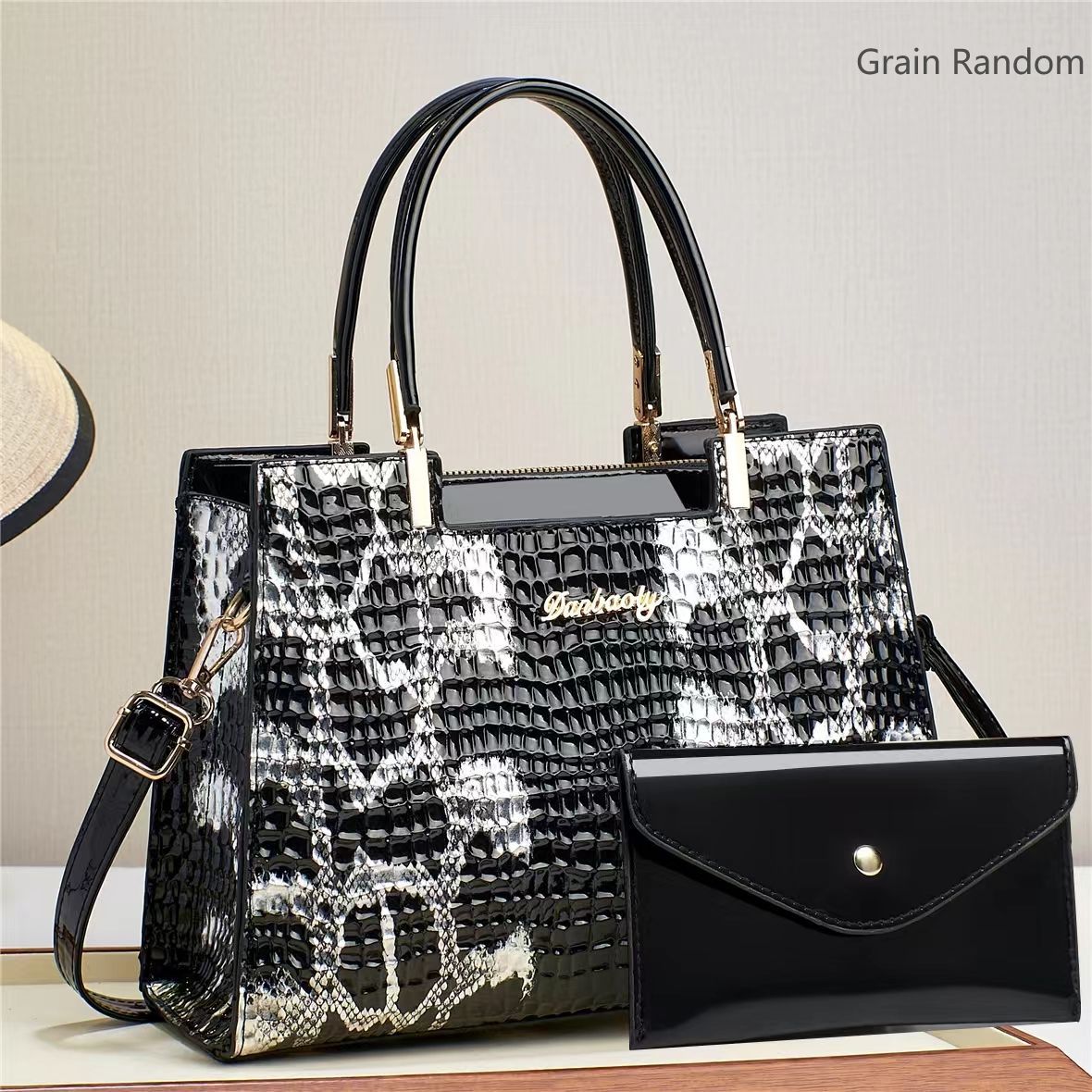 Bolso Bandolera Piel Brillante Cocodrilo - Gran Capacidad Mujer 2025