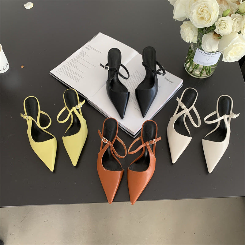 Tacones Stiletto con Hebilla | Punta Fina Retro | Sandalias Sexy Elegantes 2025