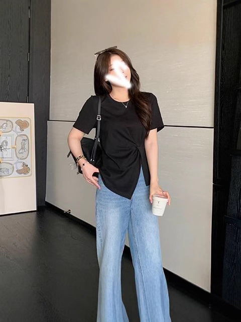 Camiseta Talla Grande Algodón — Diseño Split Hombro Favorecedor Mujer 2026