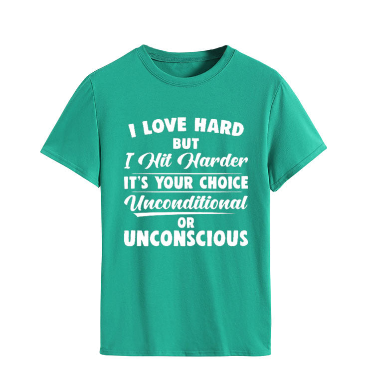 Camiseta Manga Corta Frase — Estilo Americano Casual Mujer 2026