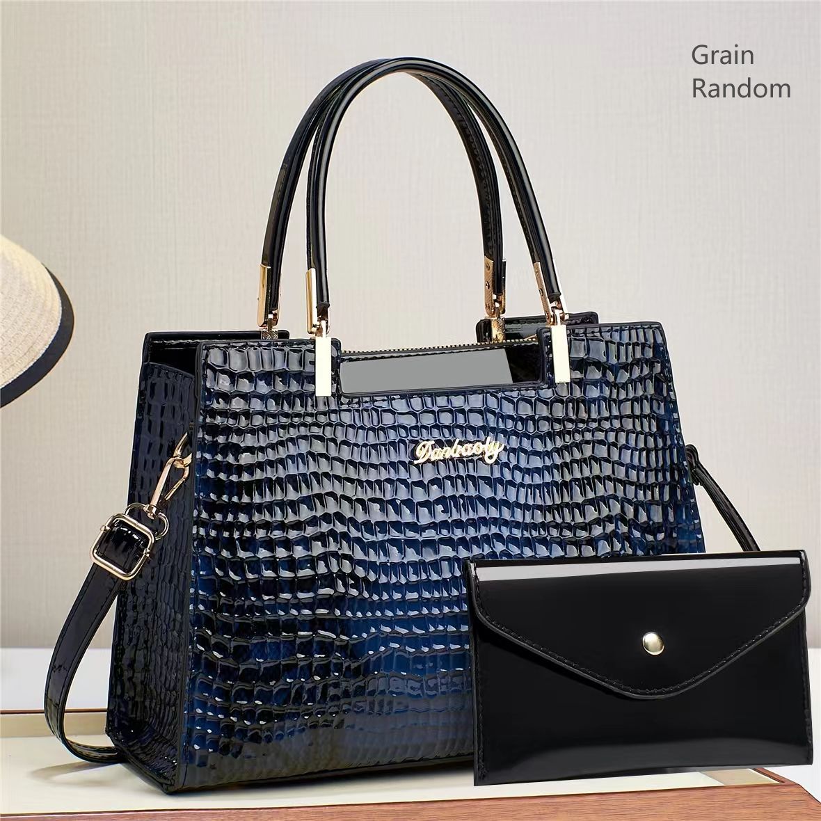 Bolso Bandolera Piel Brillante Cocodrilo - Gran Capacidad Mujer 2025