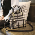 Bolso Piel Genuina Cuadros Retro - Tote Bandolera Crossbody Mujer 2025