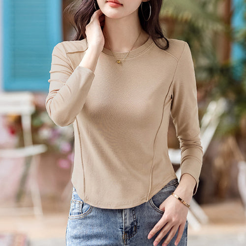 Camiseta Manga Larga Base Hombro Caído — Moda Otoño Mujer 2026