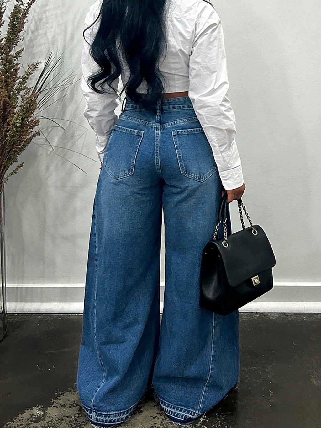Jeans Wide Leg Vintage Y2K — Acampanados Largos Mujer